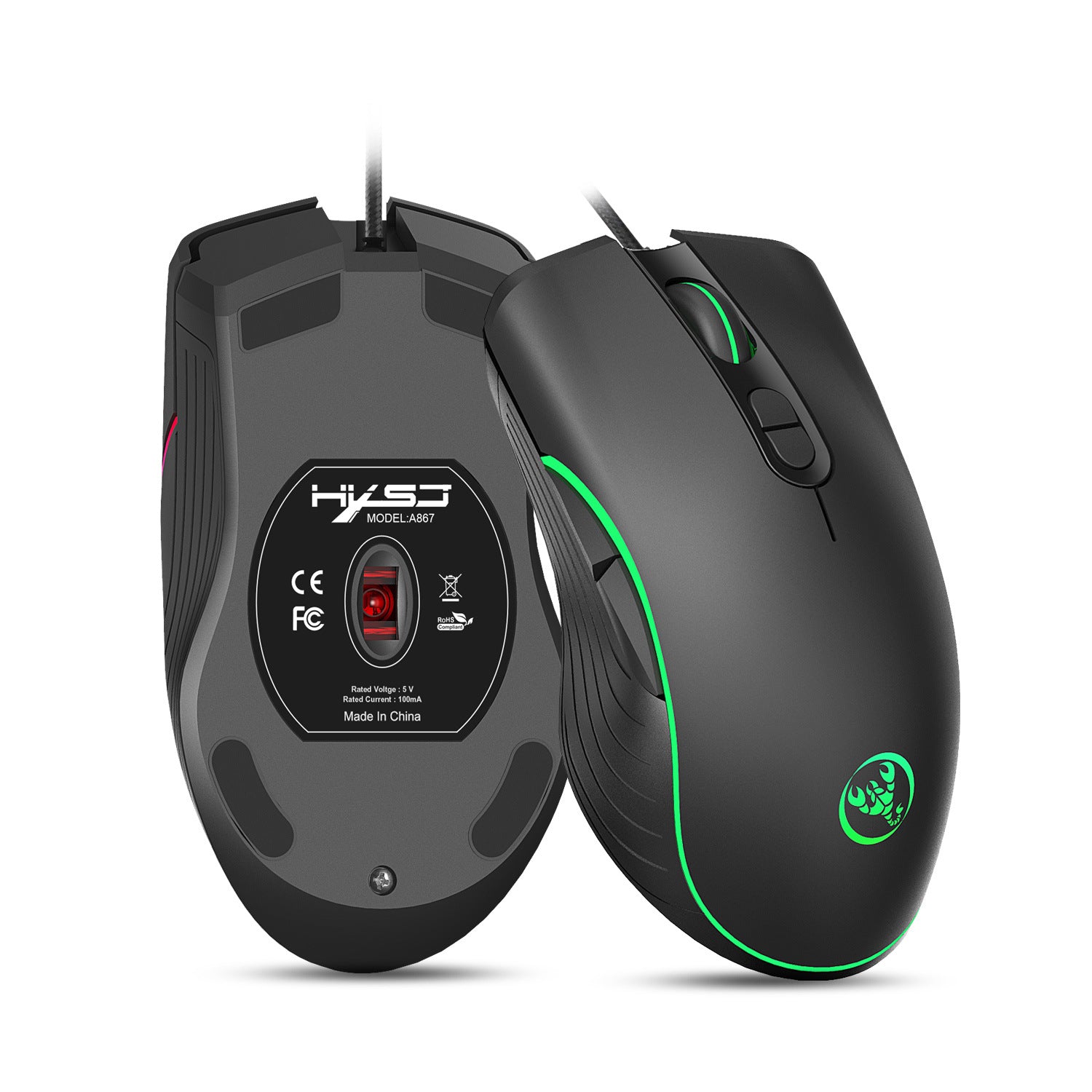 Glowing RGB Gaming Mouse with Breathing LED