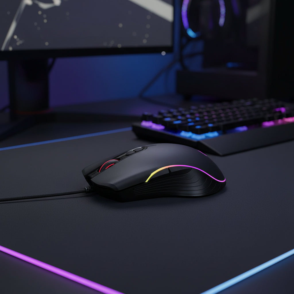 Glowing RGB Gaming Mouse with Breathing LED
