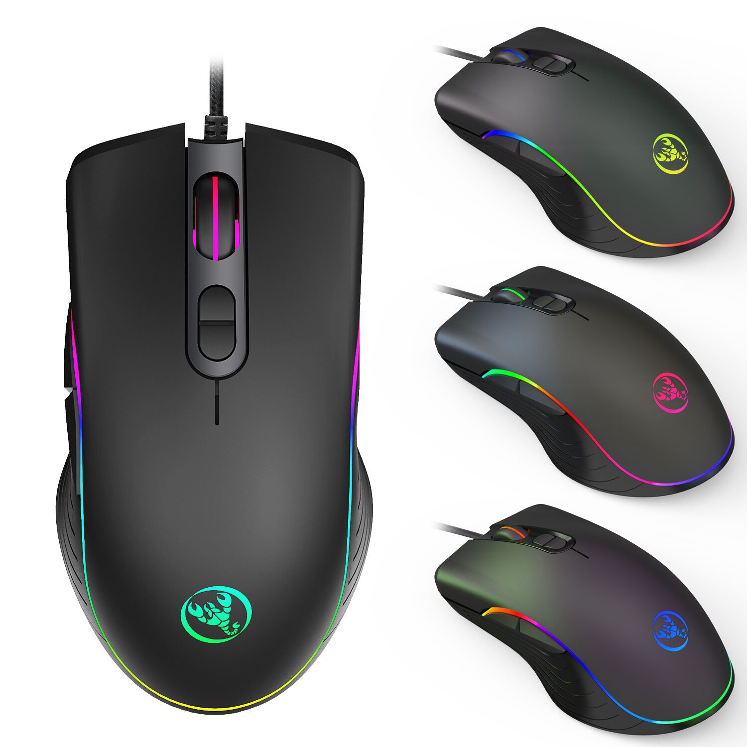 Glowing RGB Gaming Mouse with Breathing LED