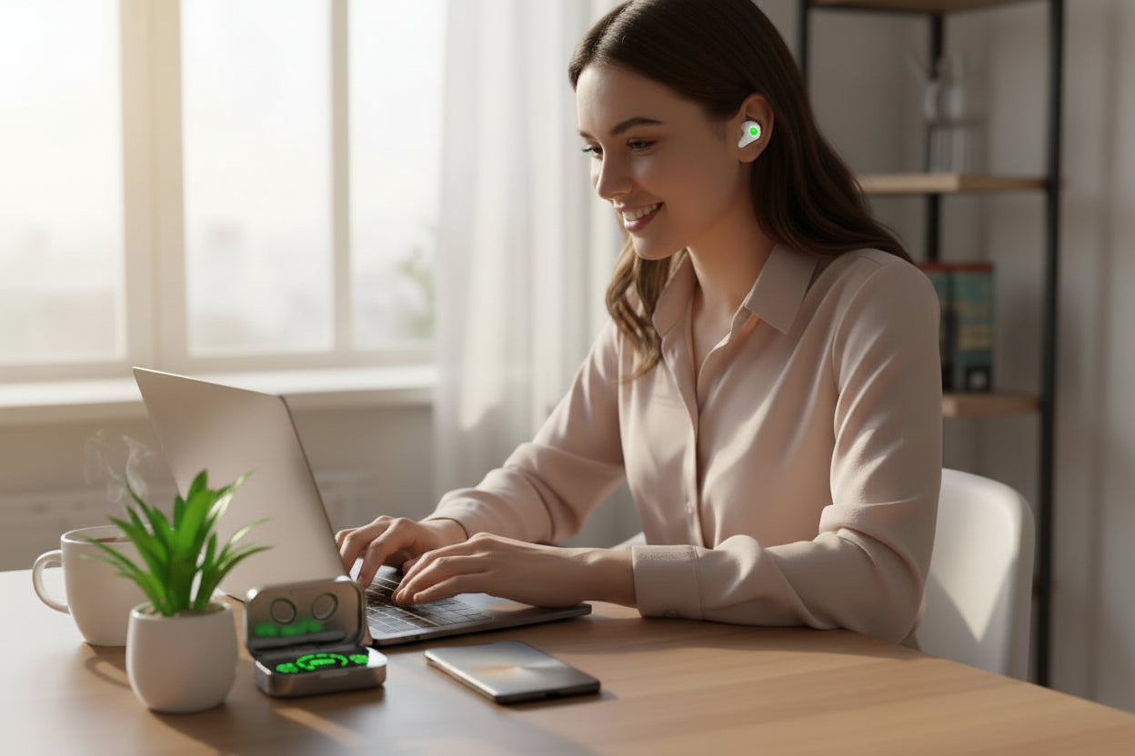 YD03 Wireless Earbuds – HD Call Quality & Smart Digital Power Screen