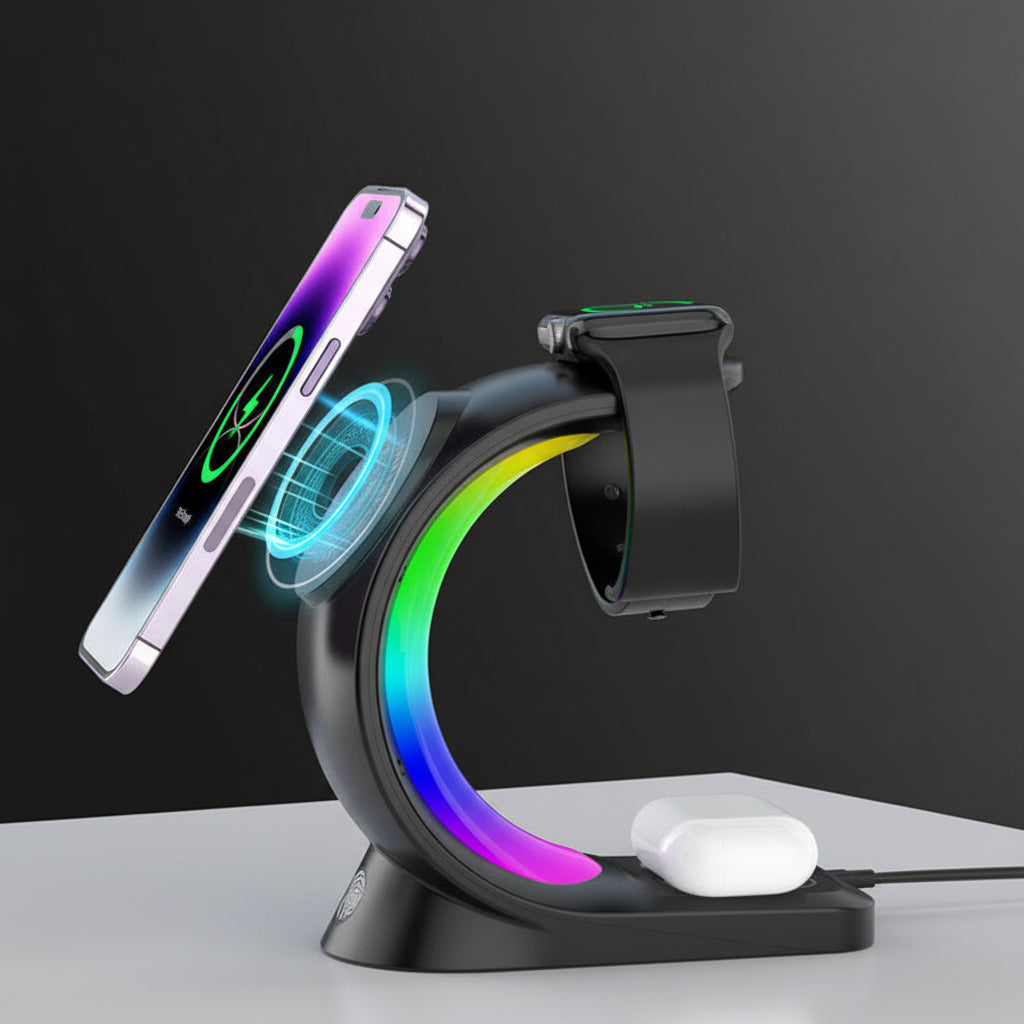 Charge 4-in-1 Magnetic Hub | Space-Saving Charging Station with Touch-Control Mood Light