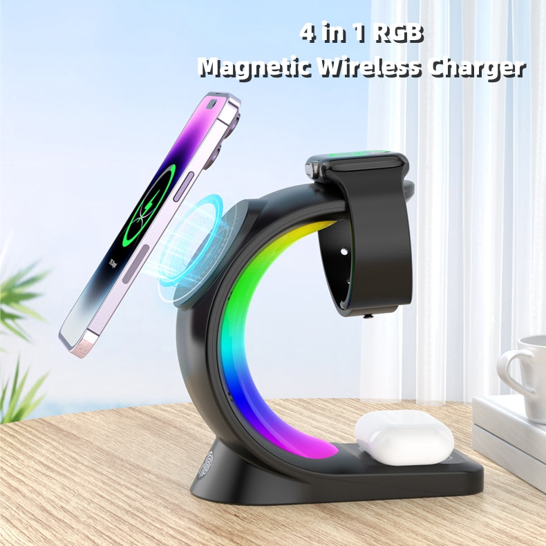 Charge 4-in-1 Magnetic Hub | Space-Saving Charging Station with Touch-Control Mood Light